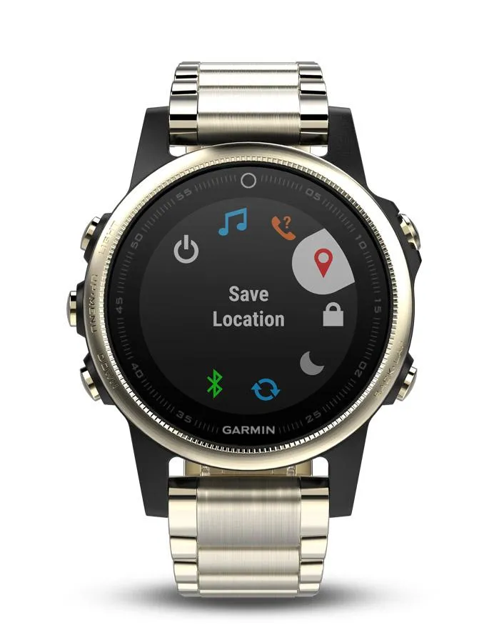 Garmin Fenix 5S Sapphire Smartwatch - Champagne -Metal Band - Wi-Fi-Enabled