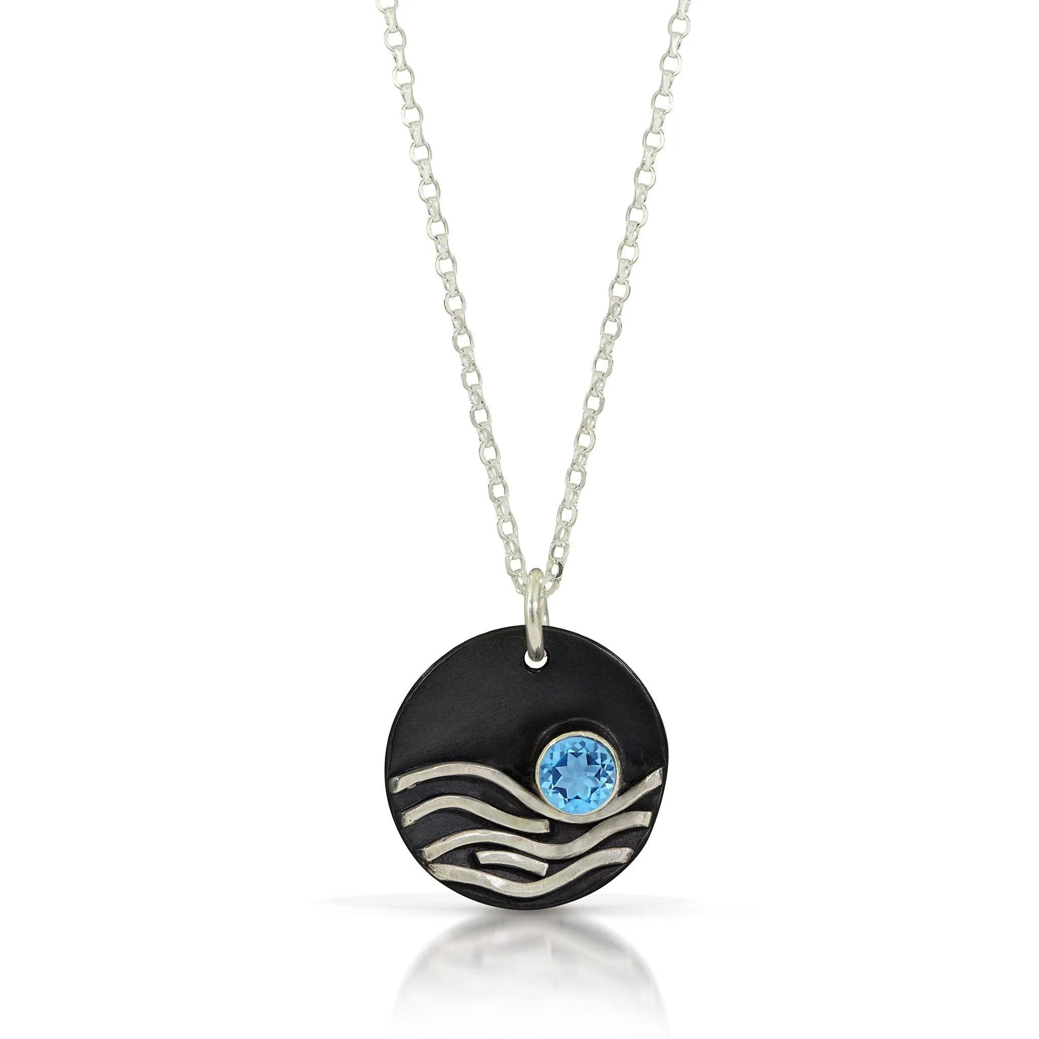 Gemstone Moon Reflections Wave Necklace