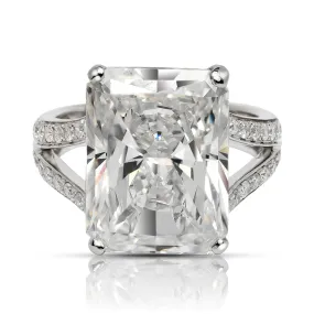 GENESIS 13 CARAT RADIANT CUT F COLOR VS1 CLARITY DIAMOND ENGAGEMENT RING 18KW GIA CERTIFIED 12 CT F VS1 BY MIKE NEKTA