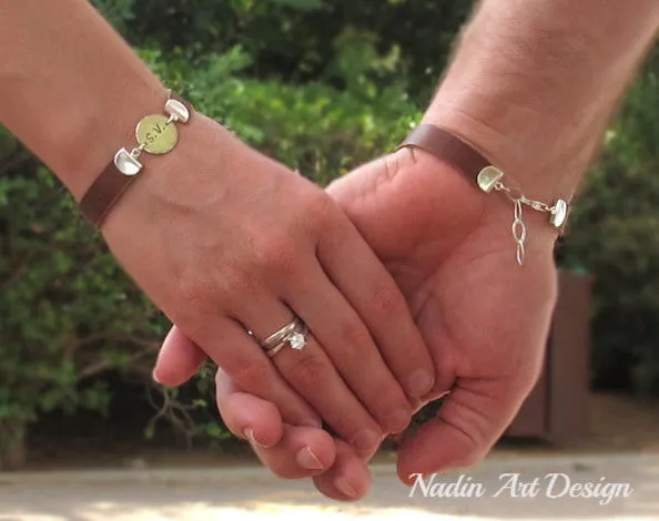 Gift for Him and Her - Initial Engraved Bracelet