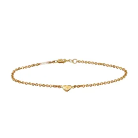 Gold Flat Heart Bracelet