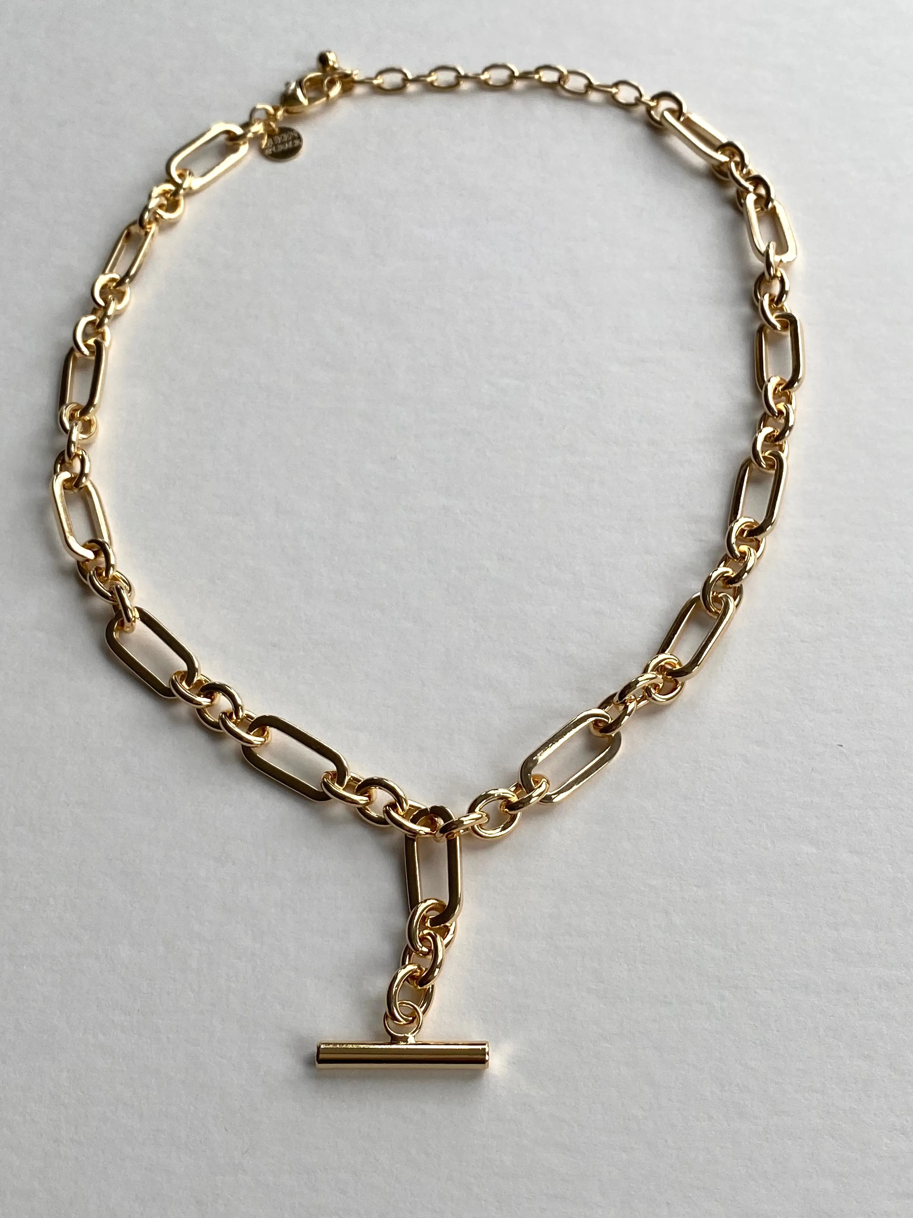 Gold Multi Link T Bar Necklace | Mallorca