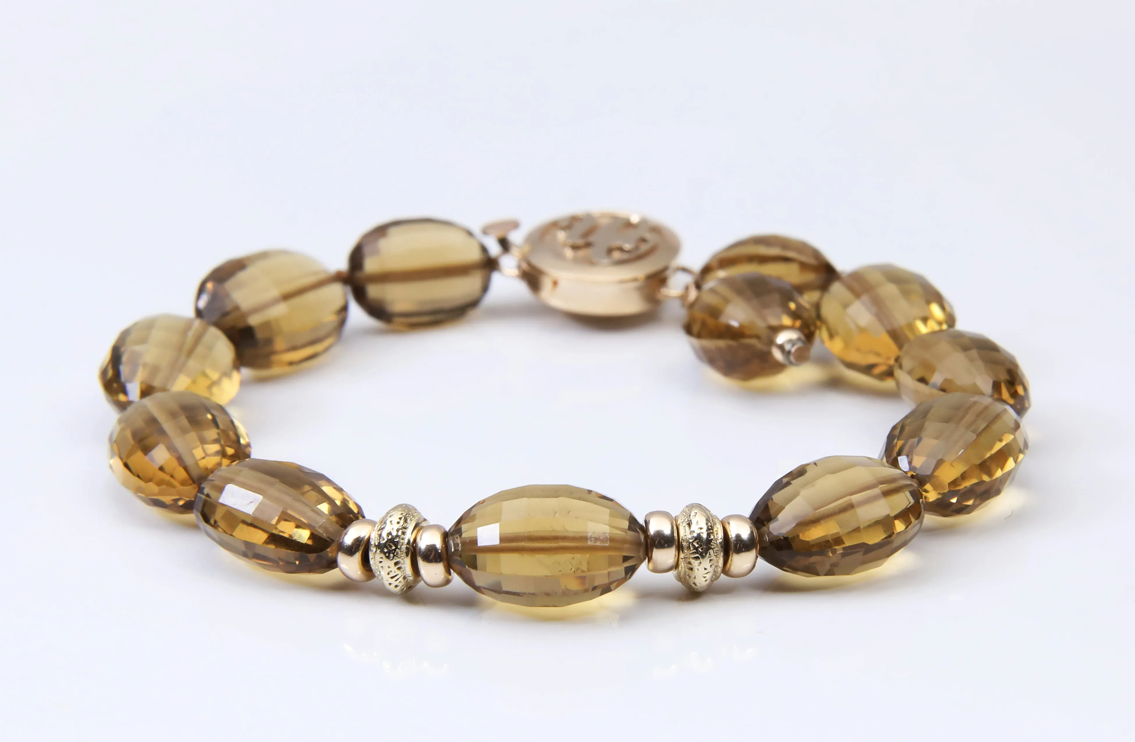 Golden Quartz and Gold Bracelet