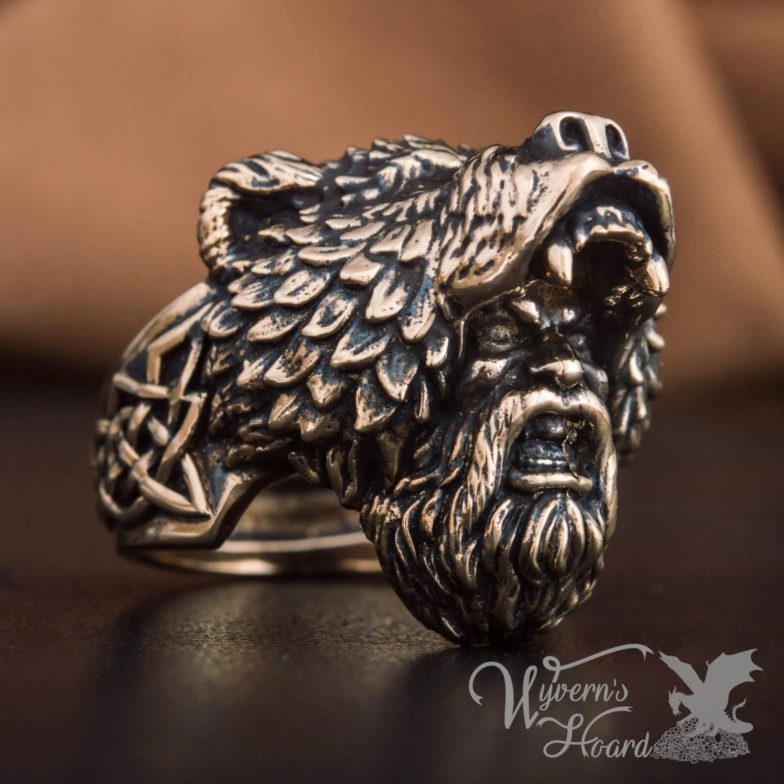 Handcrafted Viking Berserker Bear Ring