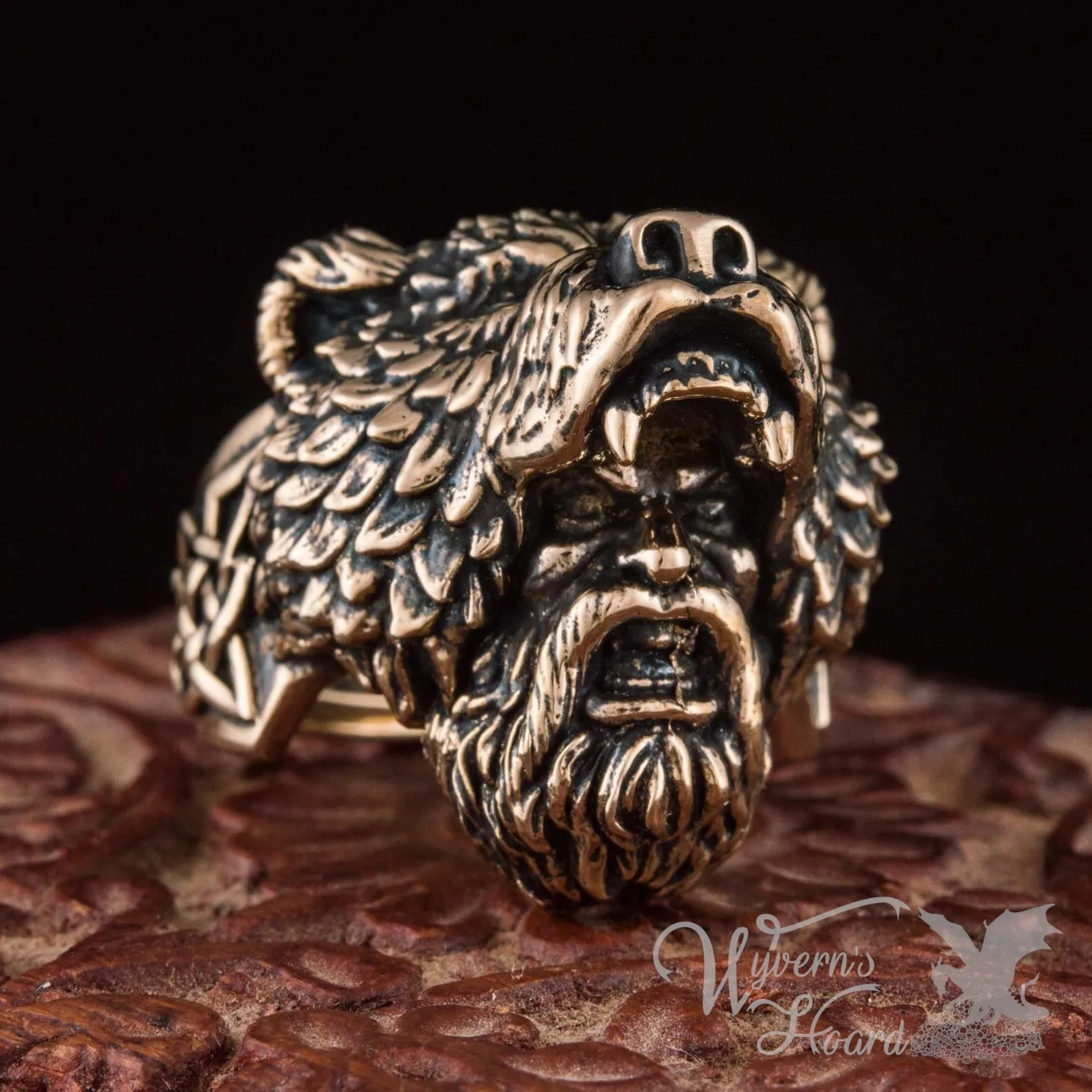 Handcrafted Viking Berserker Bear Ring