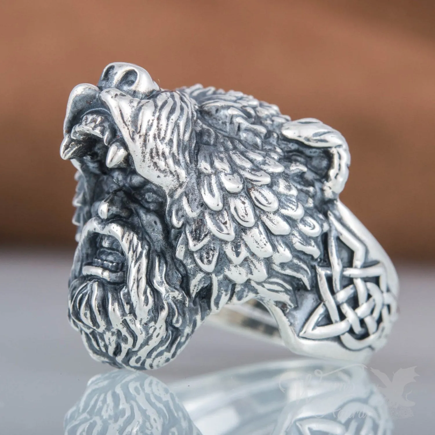 Handcrafted Viking Berserker Bear Ring