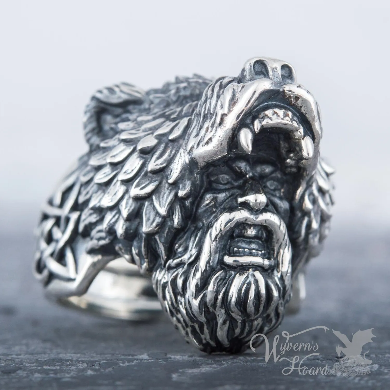 Handcrafted Viking Berserker Bear Ring