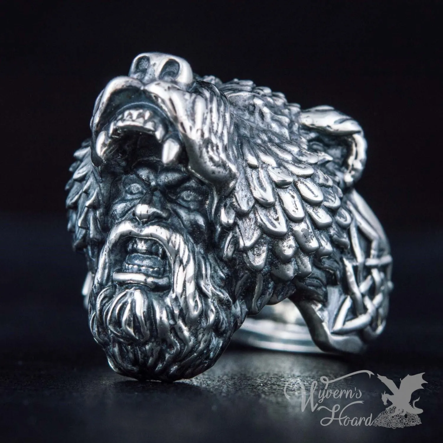 Handcrafted Viking Berserker Bear Ring