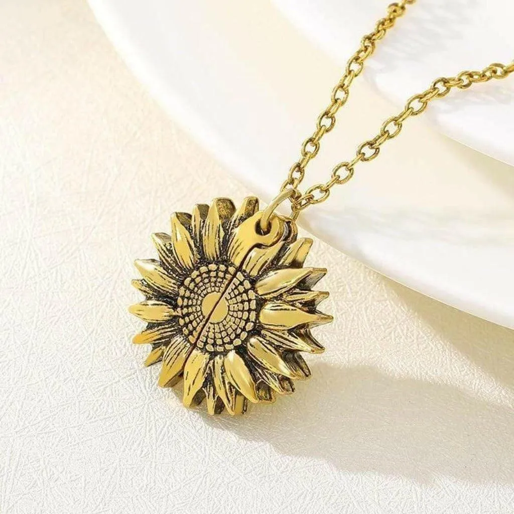 Holy Grail Sunflower GOLD Pendant Necklaces