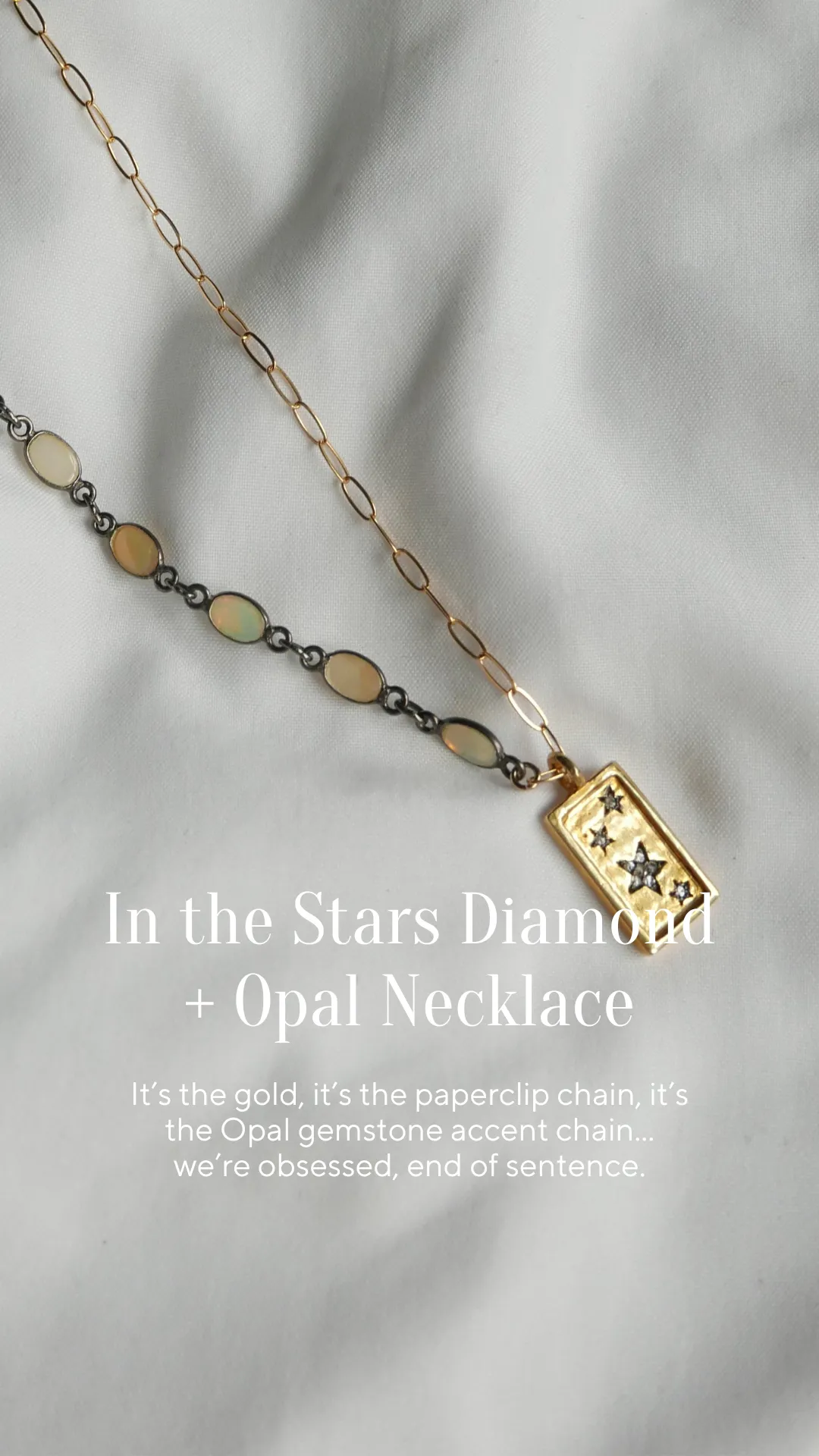 In The Stars Diamond   Opal Necklace