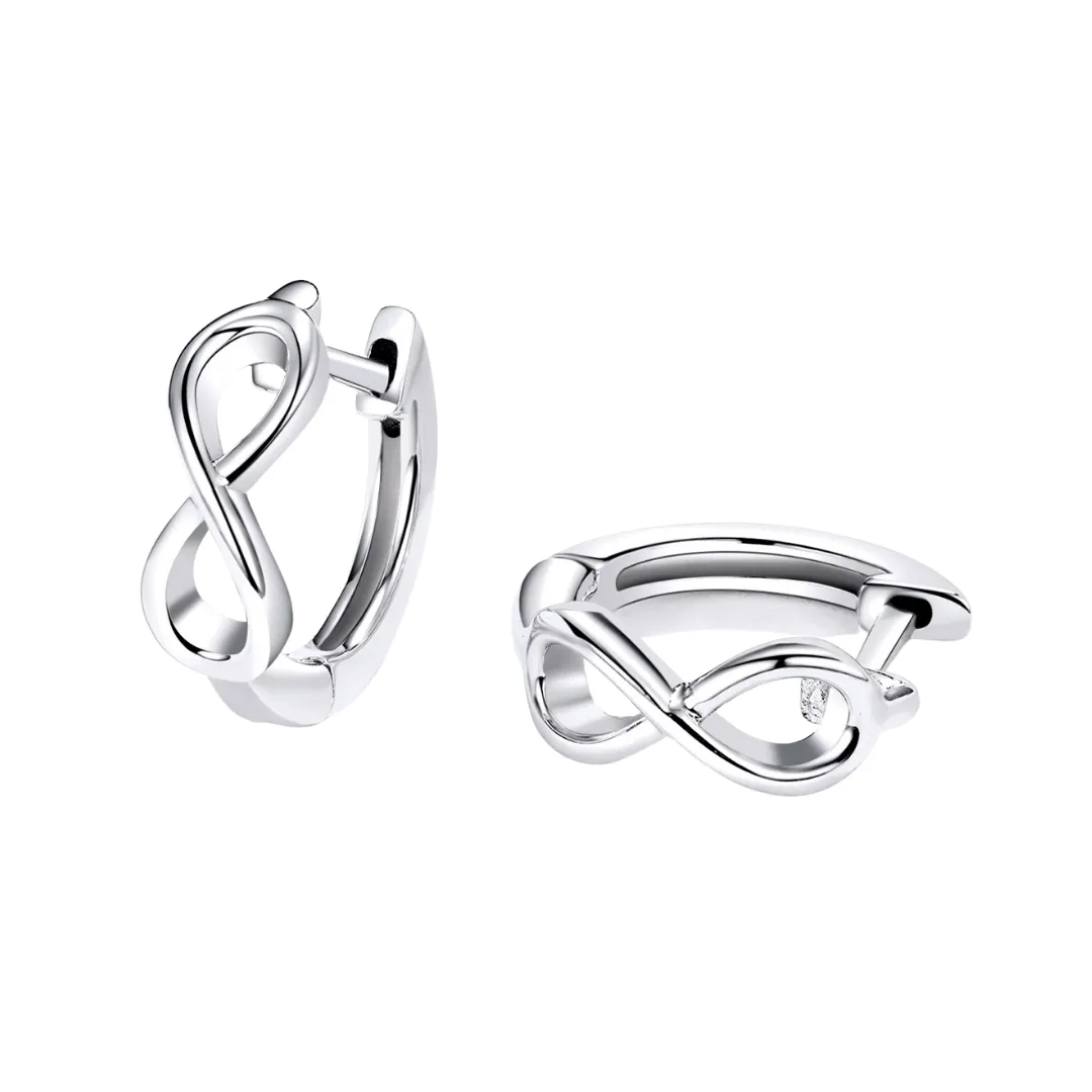 Infinity Symbol Hoop Earrings Sterling Silver