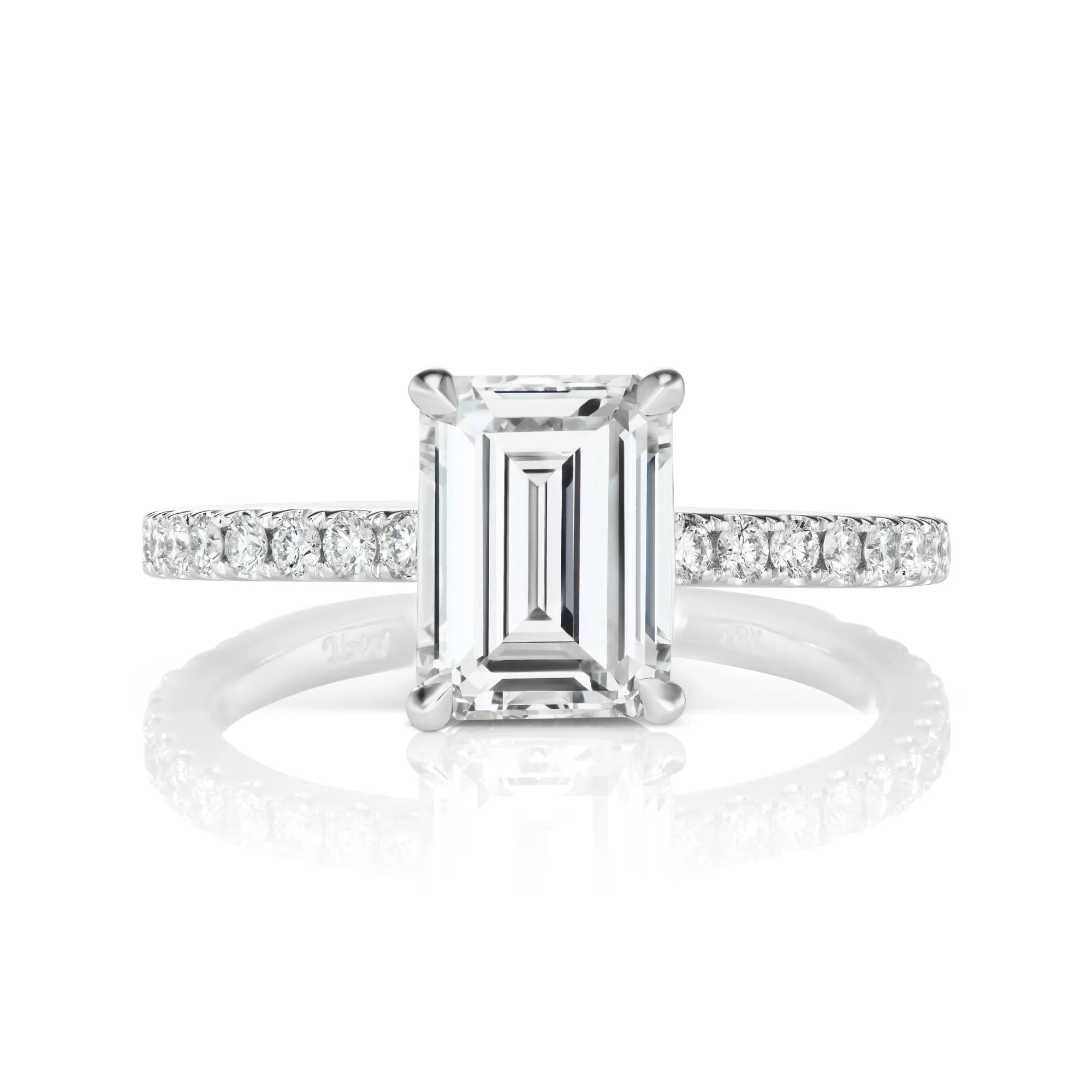 IZRA 3 CARAT EMERALD CUT E COLOR VS2 CLARITY DIAMOND ENGAGEMENT RING 18K WHITE GOLD GIA CERTIFIED 2 CT E VS2 BY MIKE NEKTA