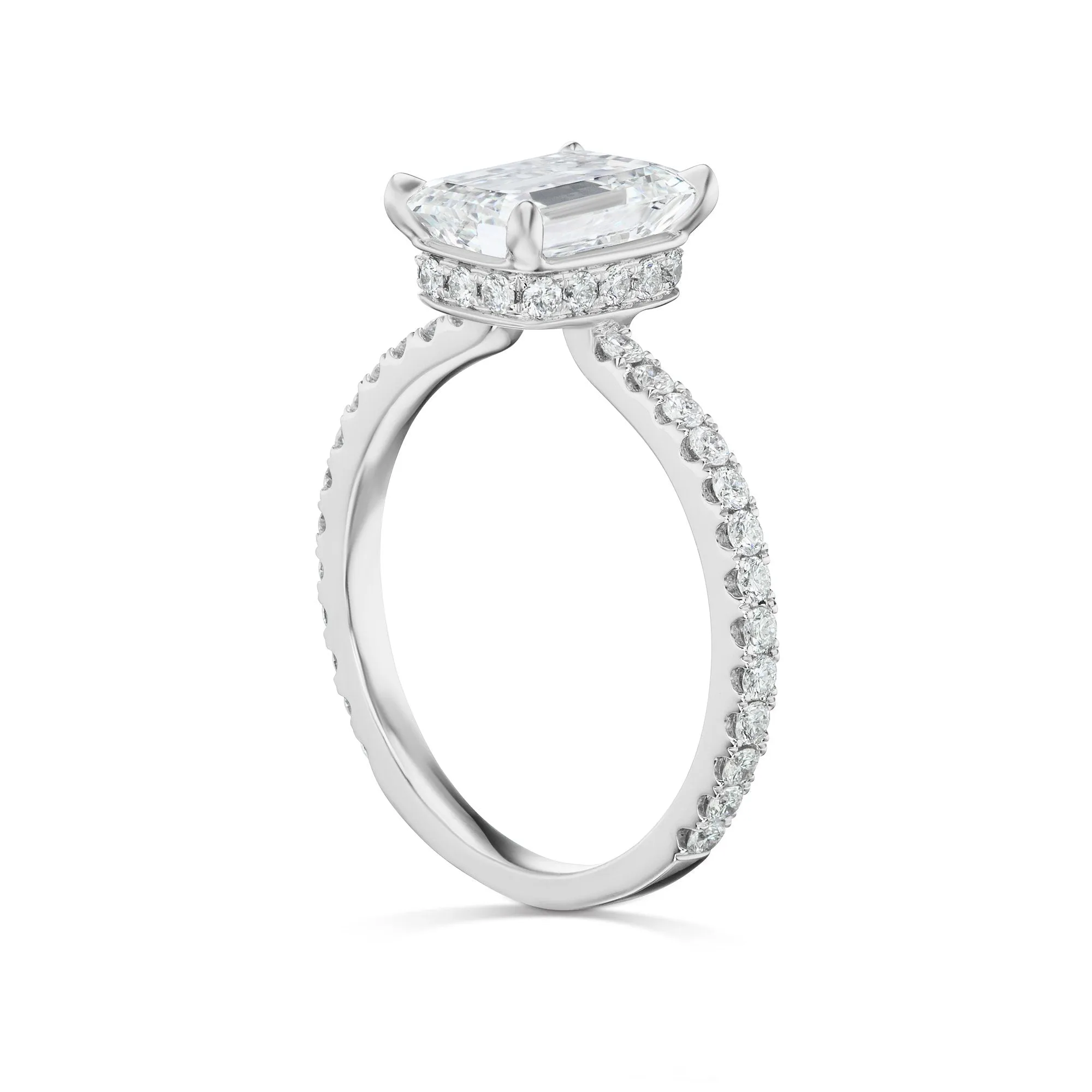 IZRA 3 CARAT EMERALD CUT E COLOR VS2 CLARITY DIAMOND ENGAGEMENT RING 18K WHITE GOLD GIA CERTIFIED 2 CT E VS2 BY MIKE NEKTA