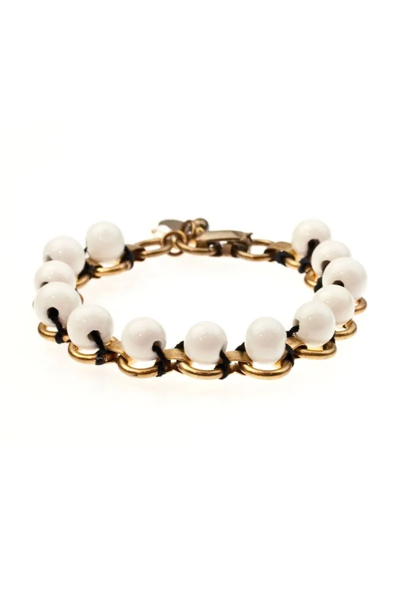 JACKSON BRACELET brass & vintage beads (more colours available)