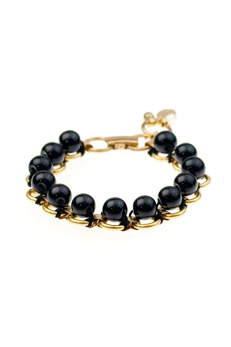 JACKSON BRACELET brass & vintage beads (more colours available)