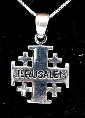 Jerusalem Cross Pendant Sterling Silver 925.