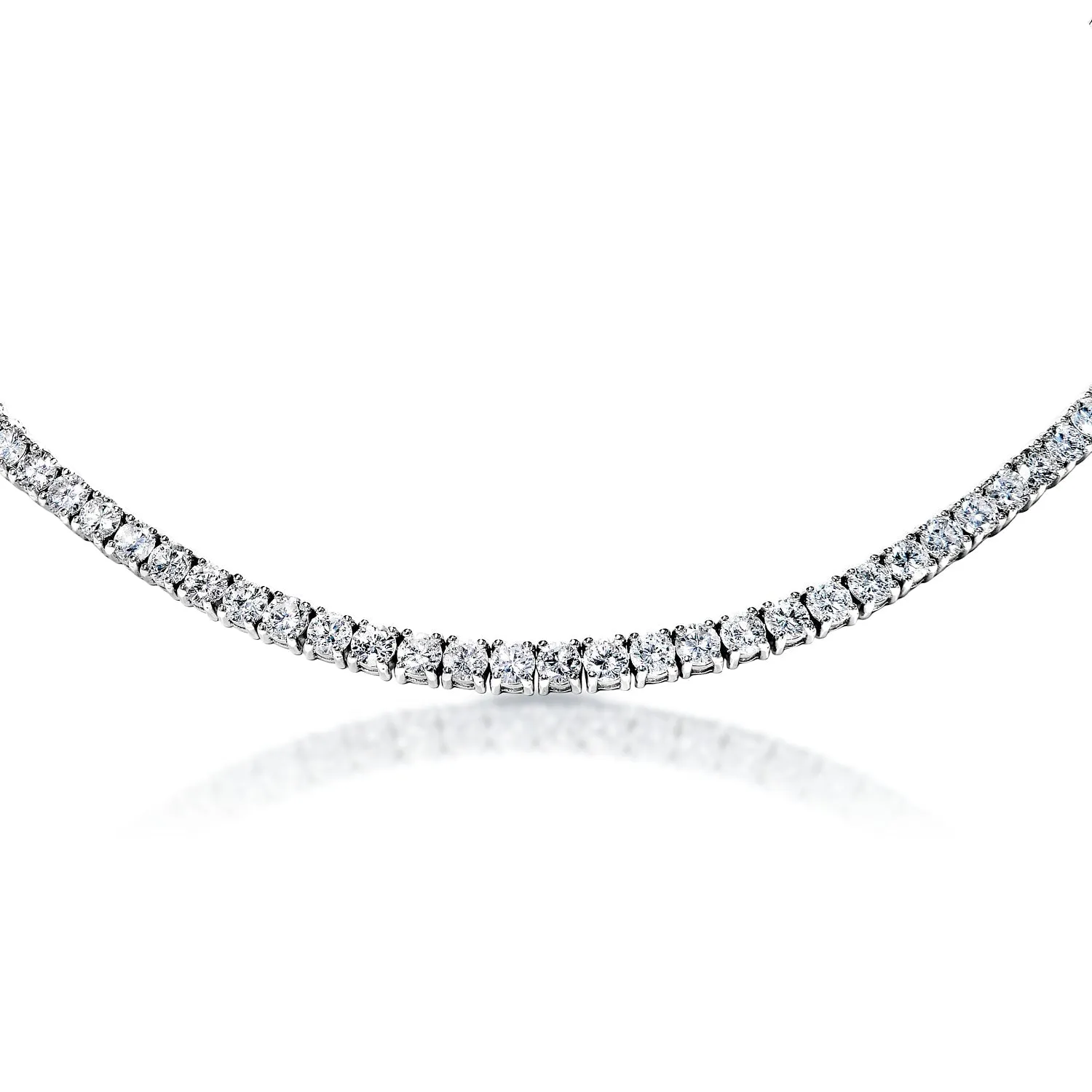 Karsyn 22 Carat Round Brilliant Diamond Tennis Necklace in 14k White Gold