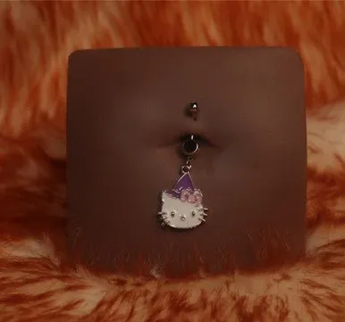 Kitty witch belly button/ navel rings