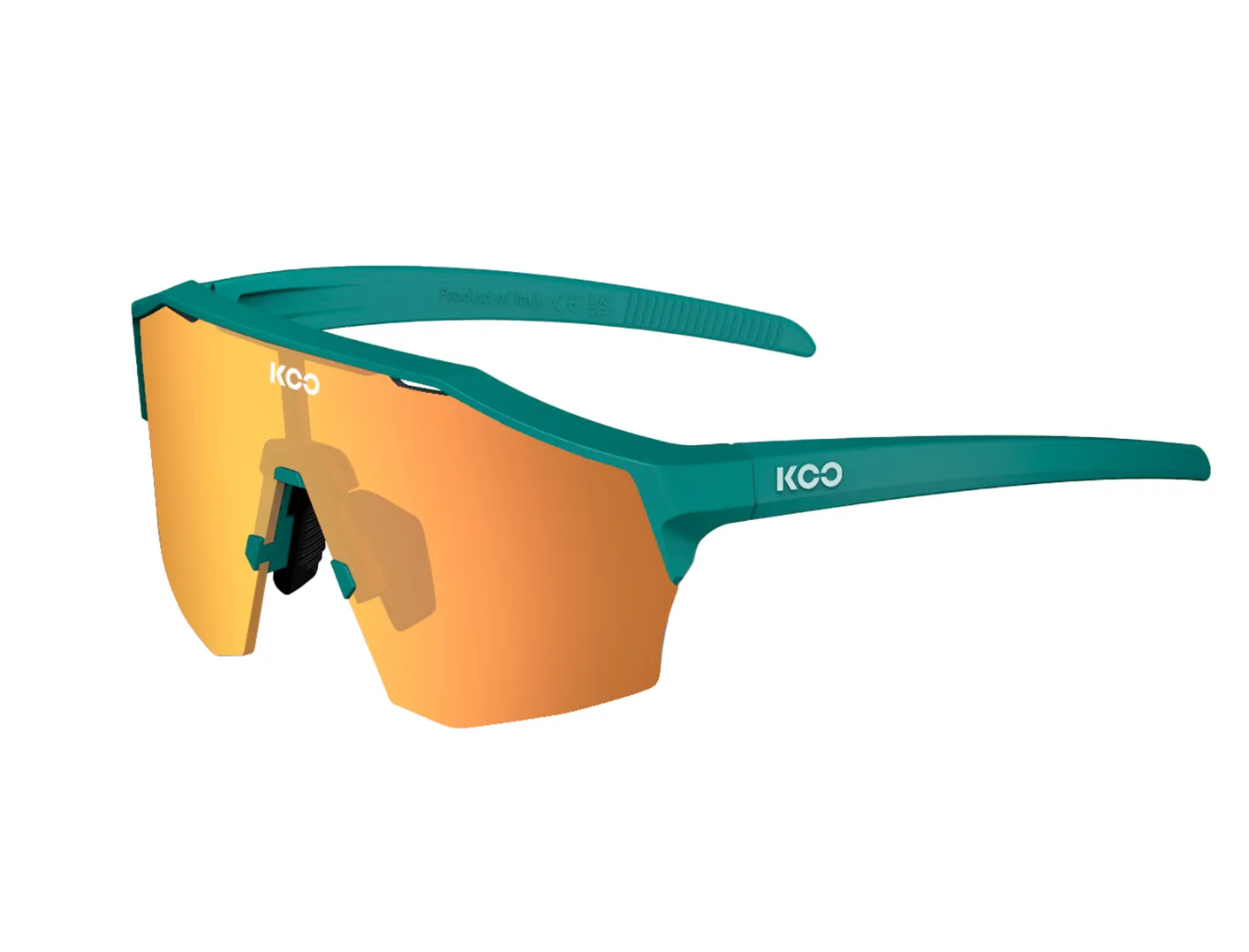 KOO Alibi Cycling Sunglasses - Persian Green Matt w/ Orange Lens