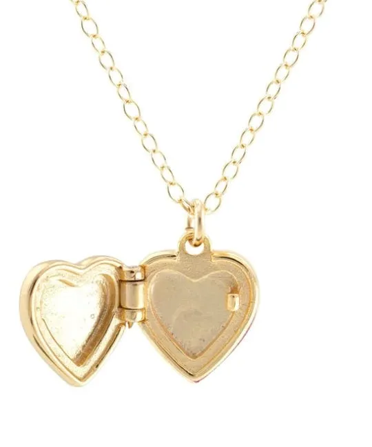 Kris Nations Heart Locket Necklace - Gold