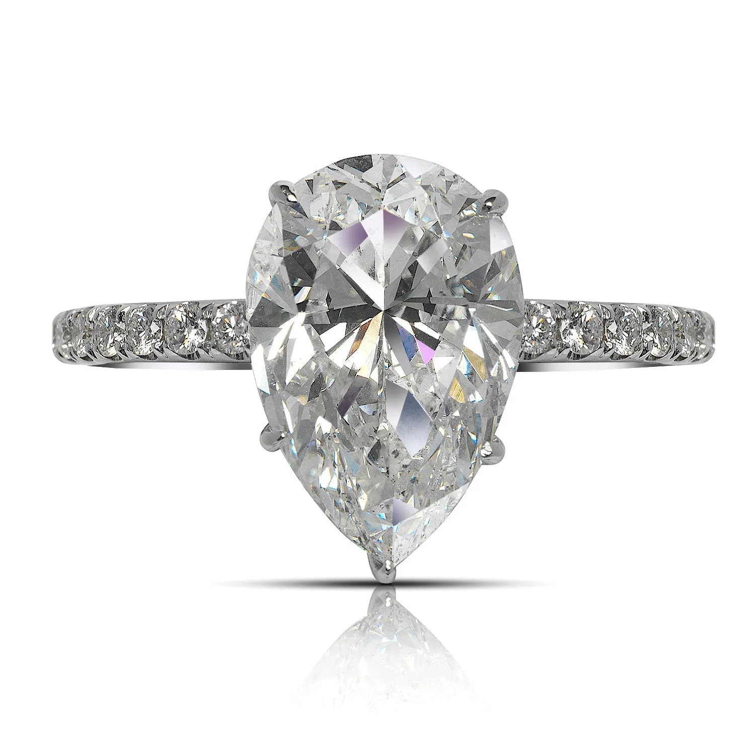 KYLA 5 CARAT PEAR SHAPE G COLOR CCC CLARITY DIAMOND ENGAGEMENT RING 18K WHITE GOLD GIA CERTIFIED 4 CT G CCC BY MIKE NEKTA