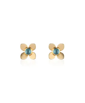 Large Fleur Earrings in Blue Topaz