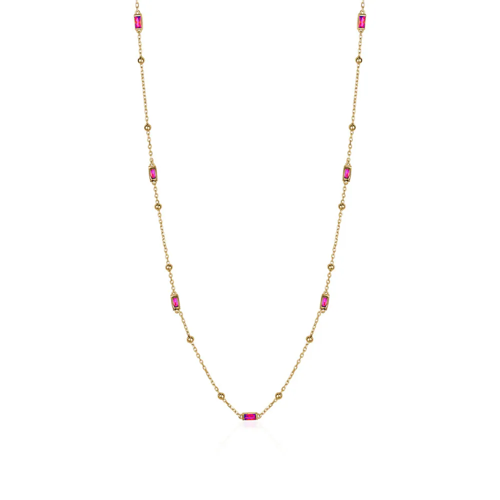 LAYERED CRYSTAL BAGUETTE NECKLACE