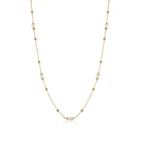 LAYERED CRYSTAL BAGUETTE NECKLACE