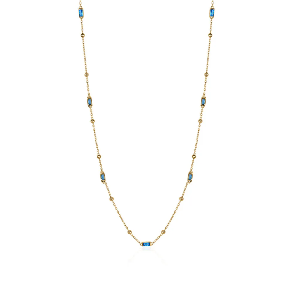 LAYERED CRYSTAL BAGUETTE NECKLACE