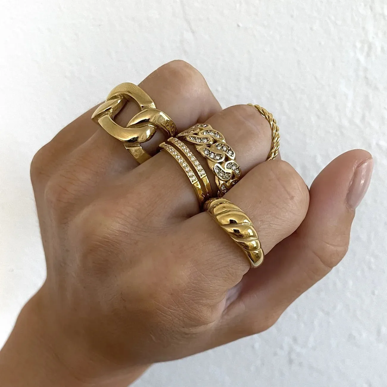 Layne Double Ring 18K Gold