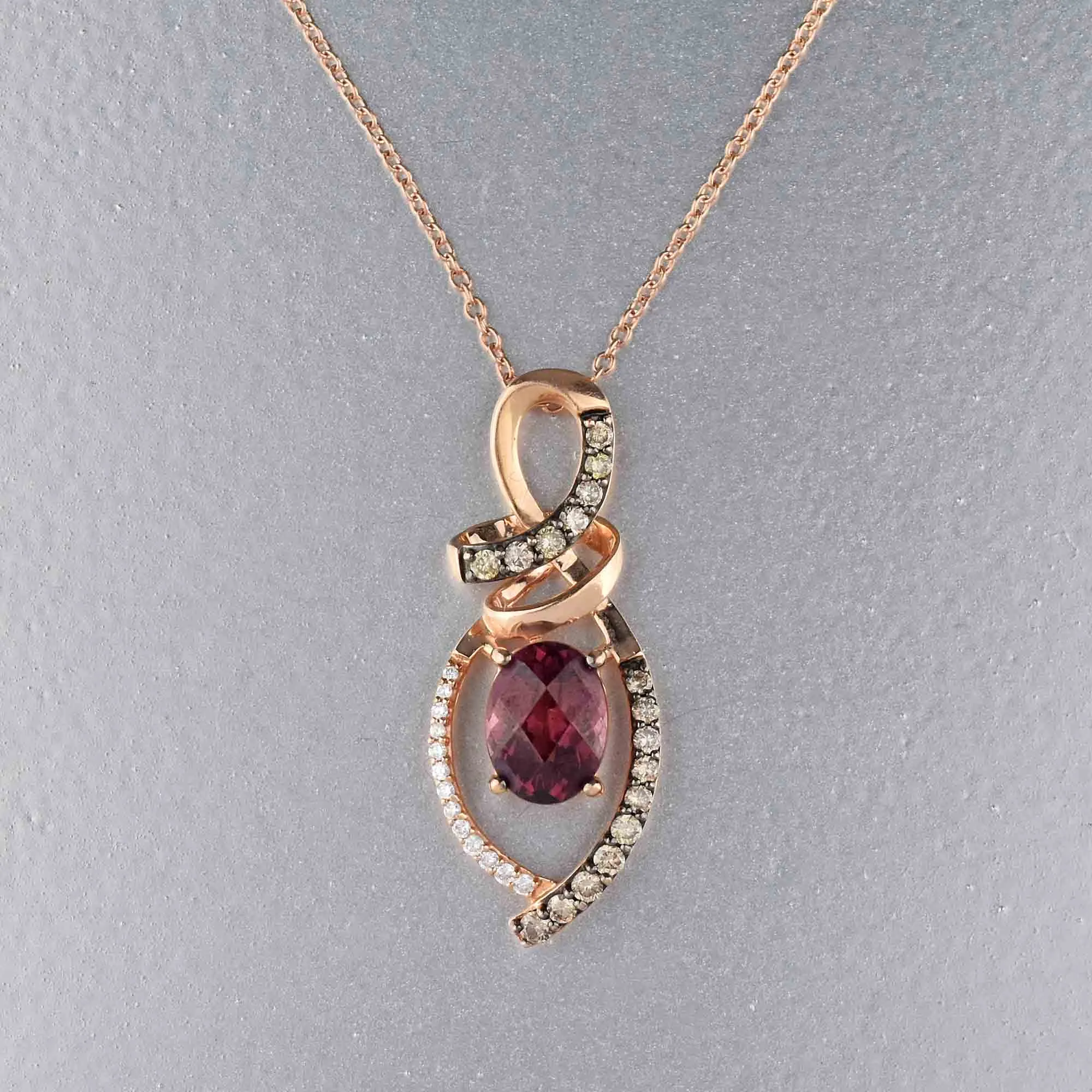 Le Vian 14K Rose Gold Rhodolite Garnet Diamond Pendant