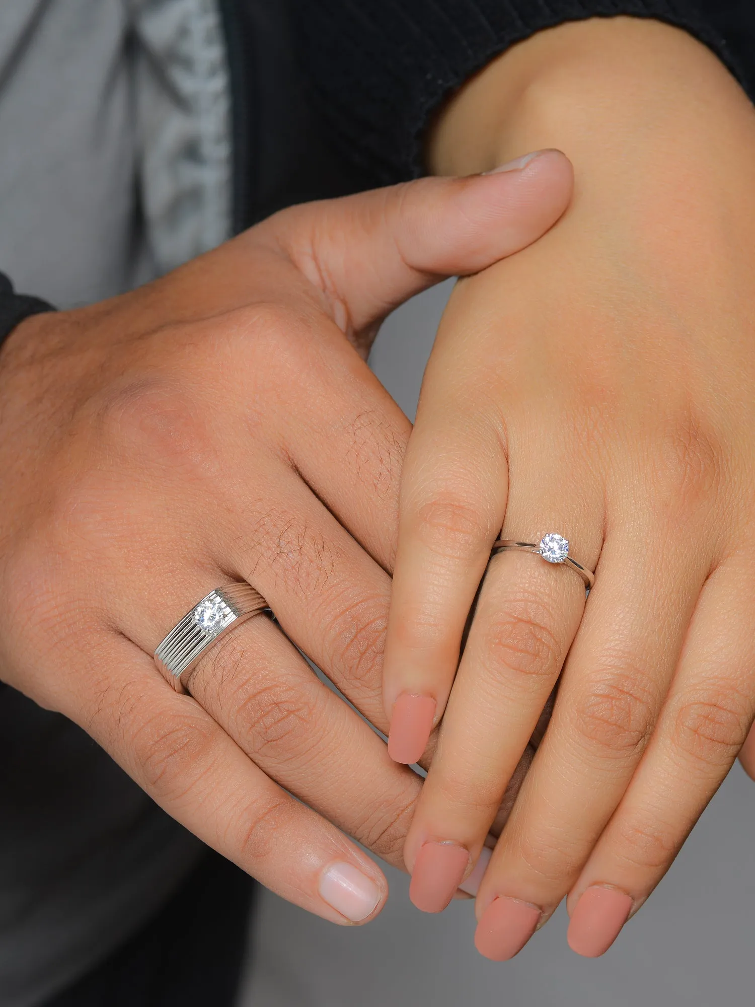 Love Adjustable Silver Rings For Couple