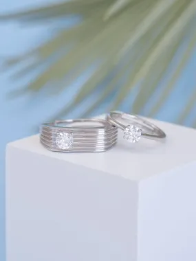 Love Adjustable Silver Rings For Couple