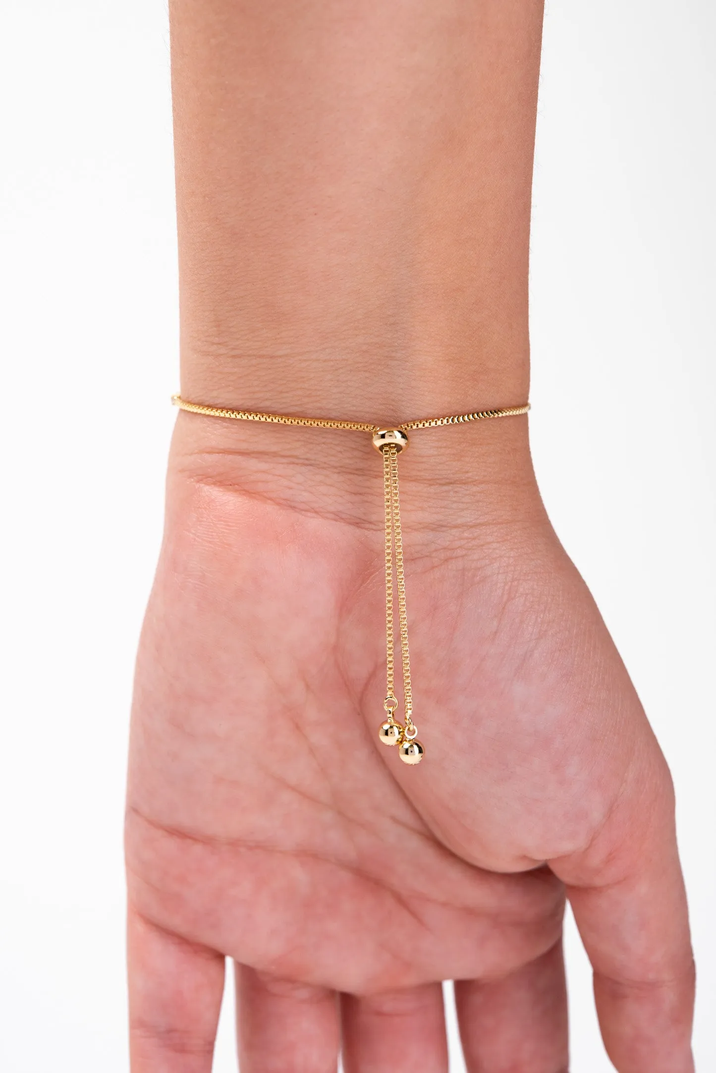 Love CZ Heart Adjustable Bracelet - Gold