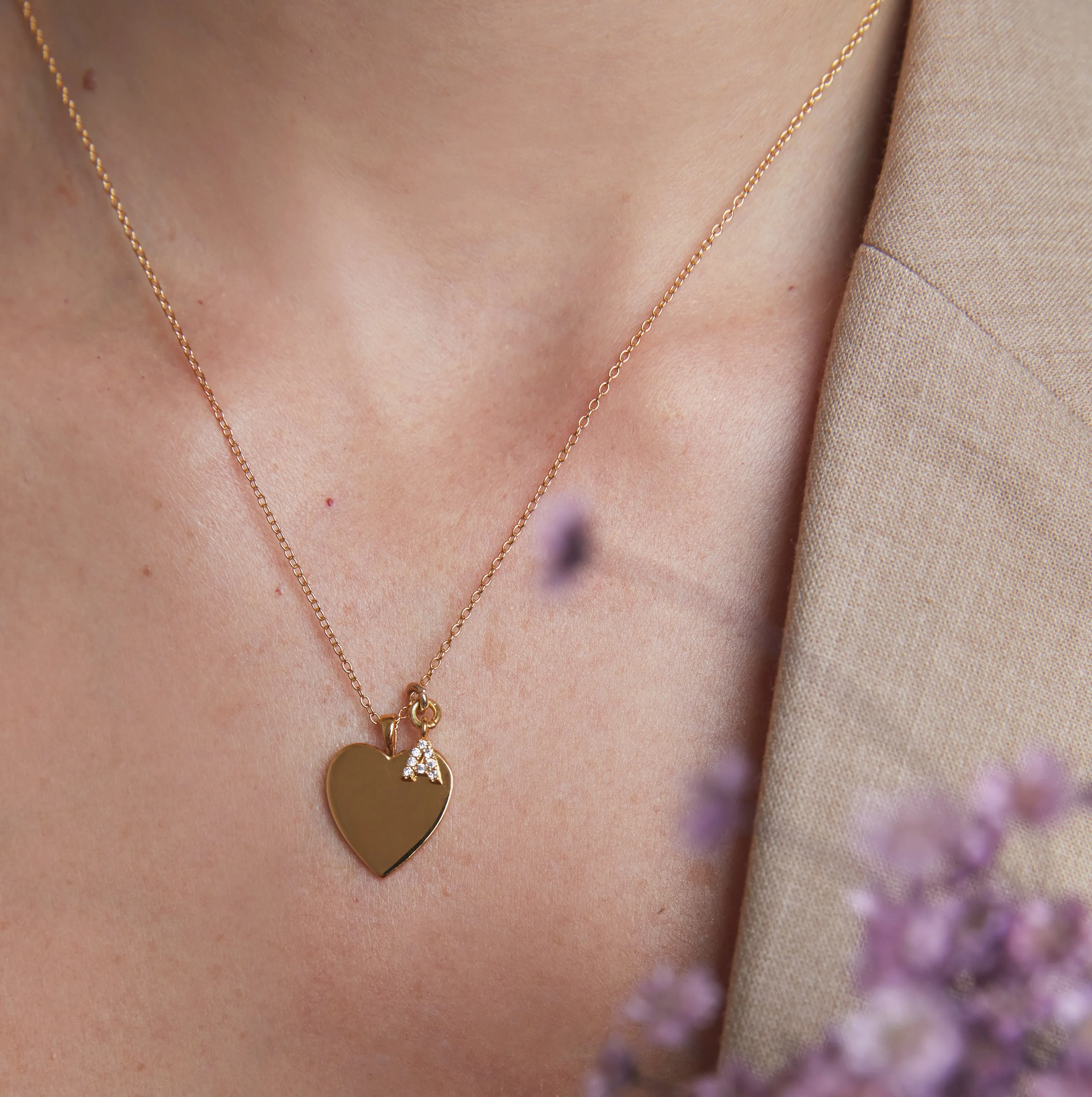 LOVE TOKEN INITIAL NECKLACE GOLD