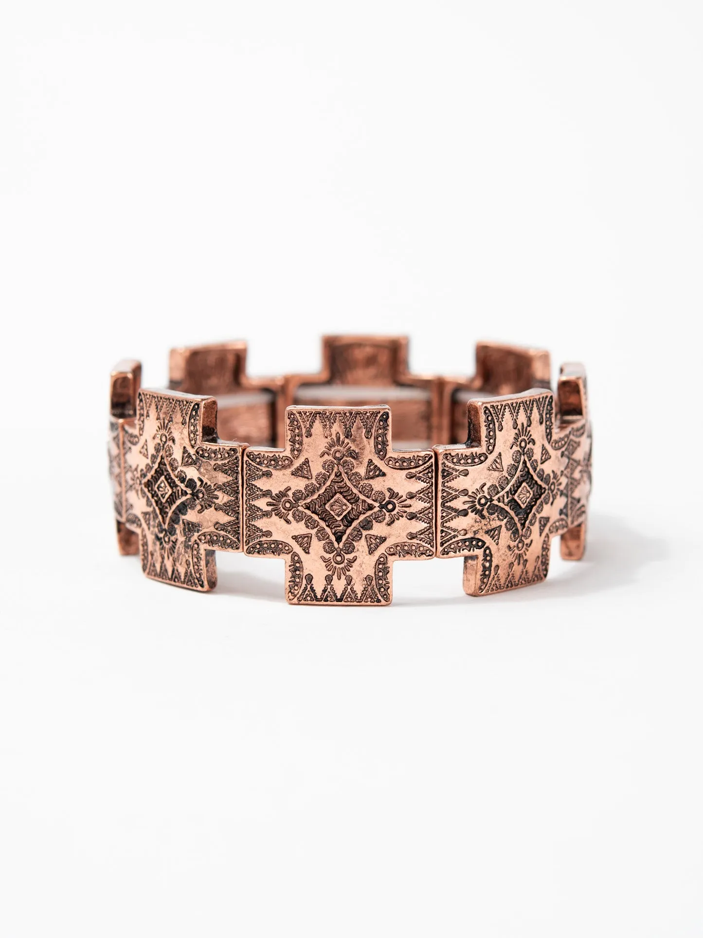 Miley Western Concho Cross Stretch Bracelet