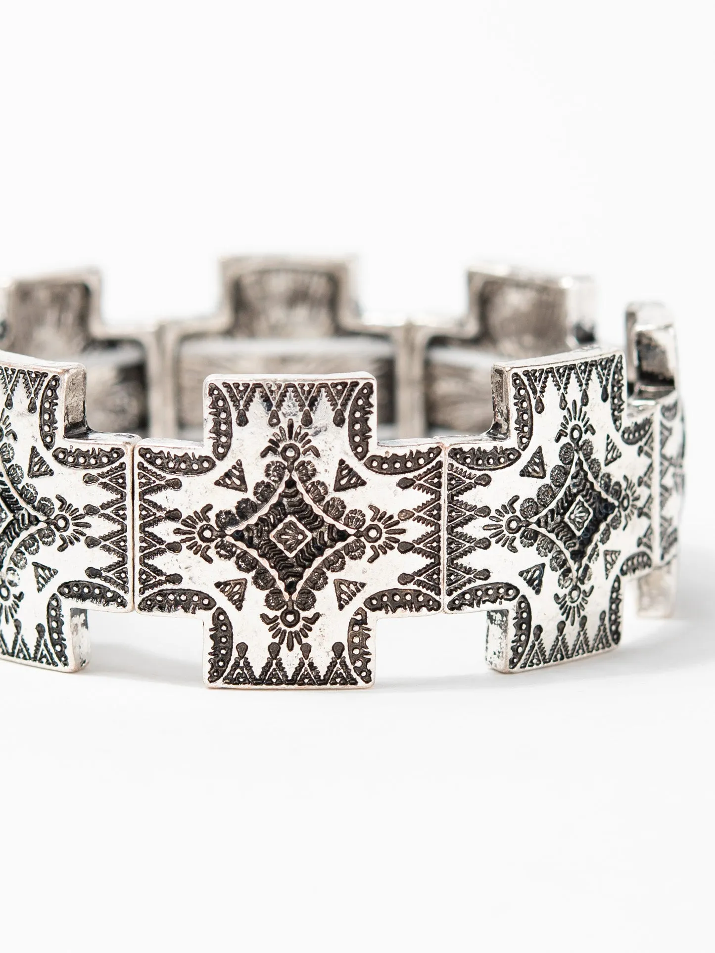 Miley Western Concho Cross Stretch Bracelet