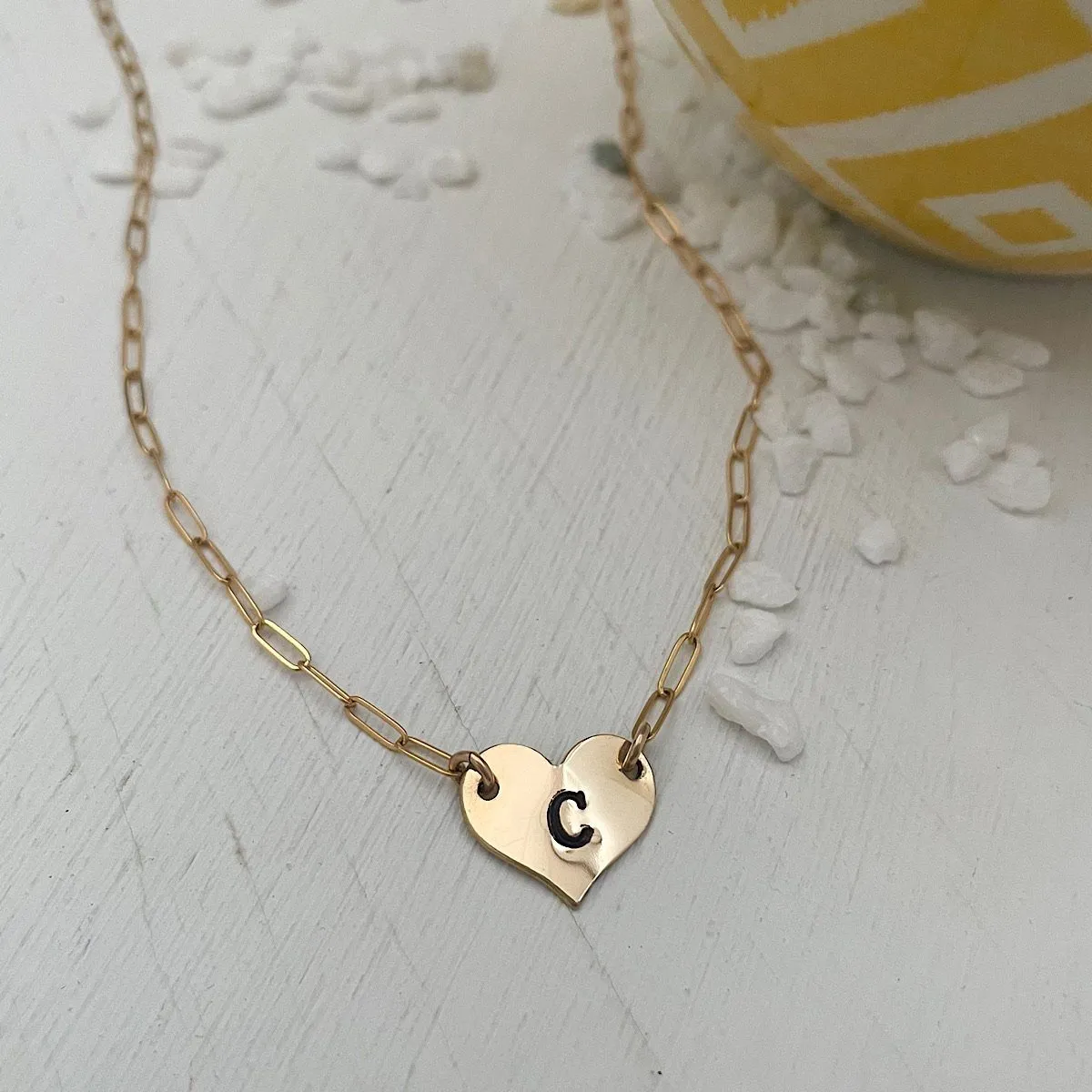 Mini Heart Initial Choker