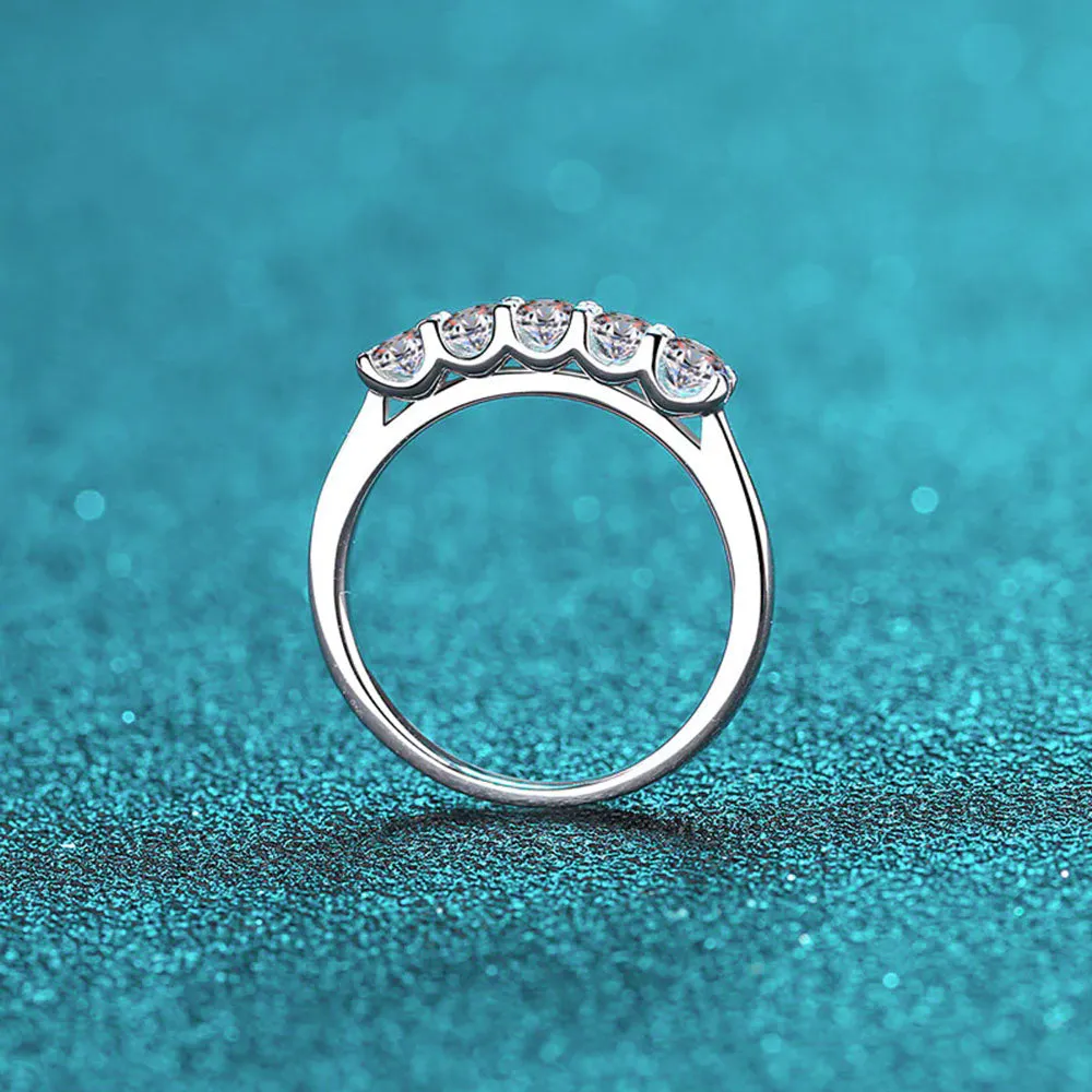 Moissanite Row Band Ring