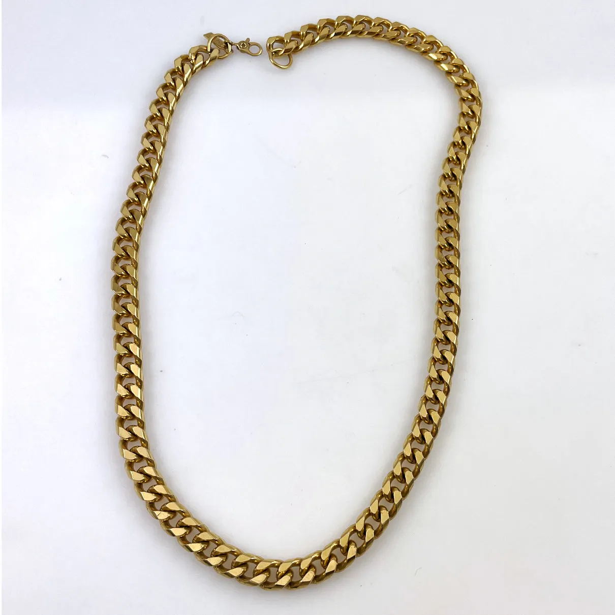 Monet Flat Cuban Gold Chain Necklace