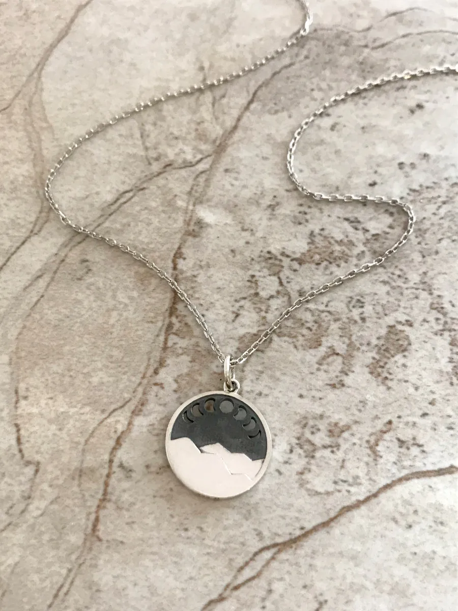 Moon Phase Mountain Necklace