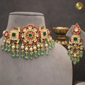 Multicolor Pachi Kundan Choker Set