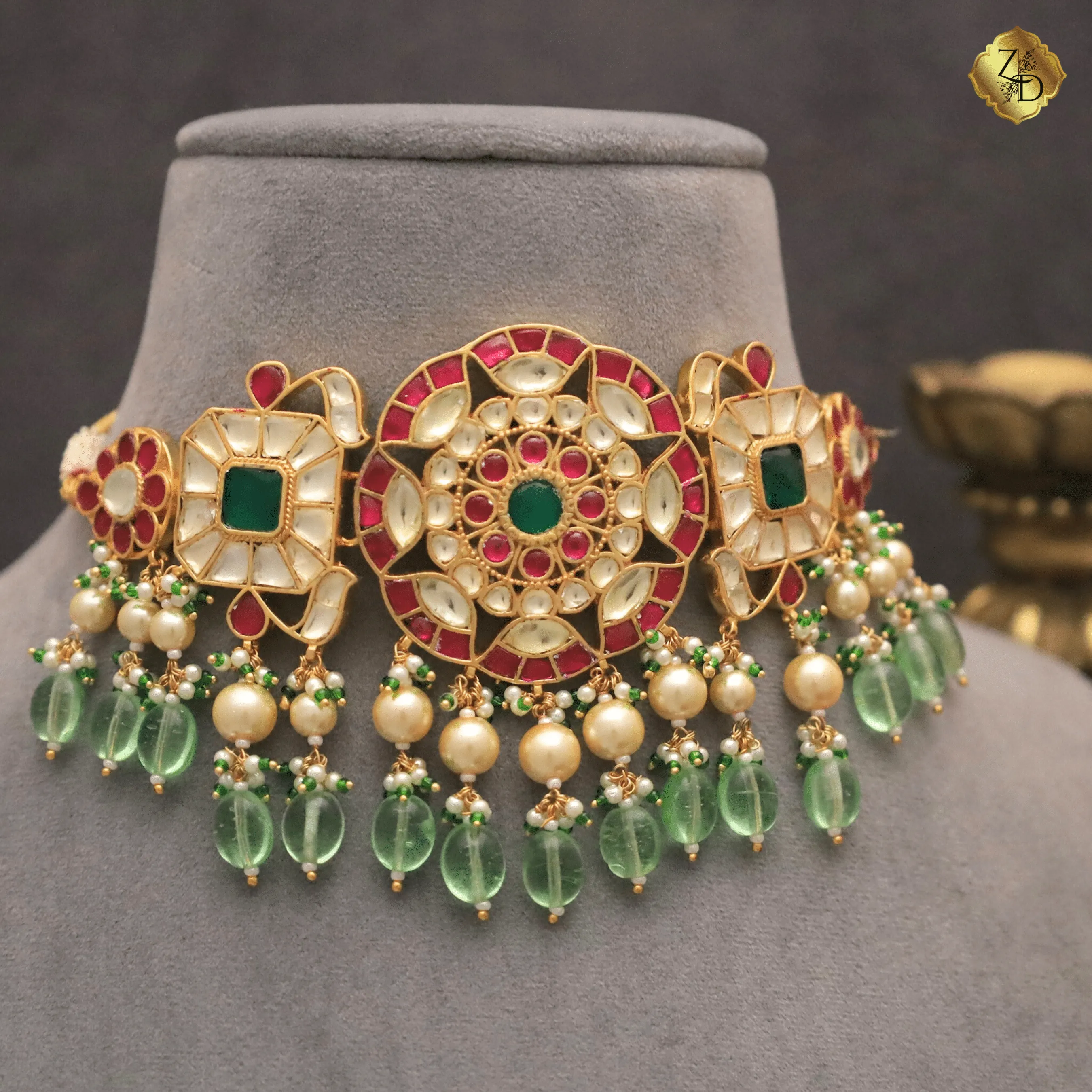 Multicolor Pachi Kundan Choker Set