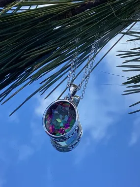 Mystic Quartz, 925 Sterling Silver Chain Pendant Necklace