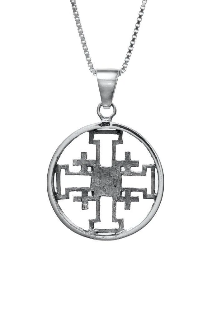 Nano Sim NT Round Silver Pendant - The Jerusalem Cross