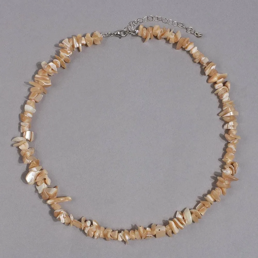 Natural Shell Necklace Summer Cowrie Shell Beaded Choker Necklace