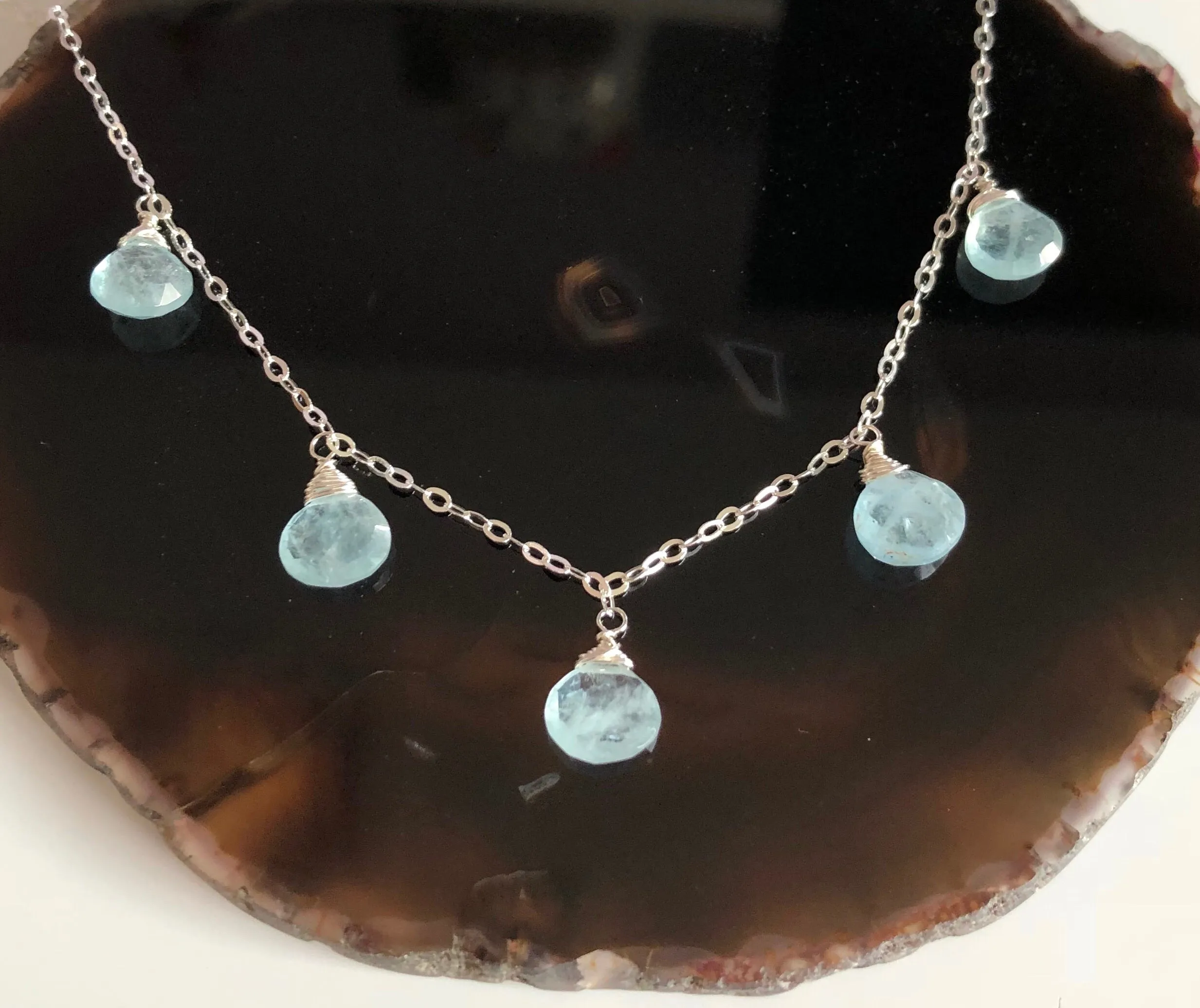 Necklace IVANNA - aquamarine (N276)