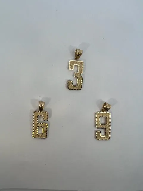 Numeric Gold Pendant - 10K Yellow Gold