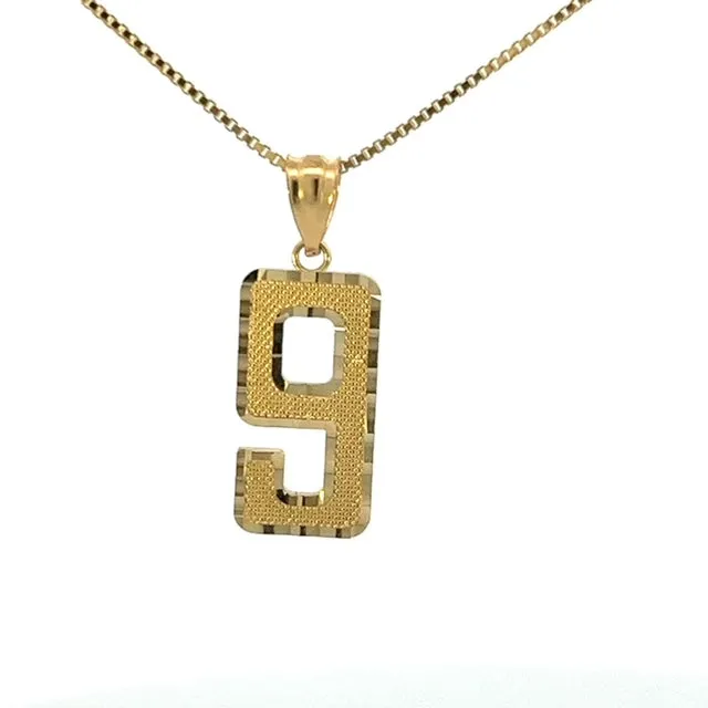 Numeric Gold Pendant - 10K Yellow Gold