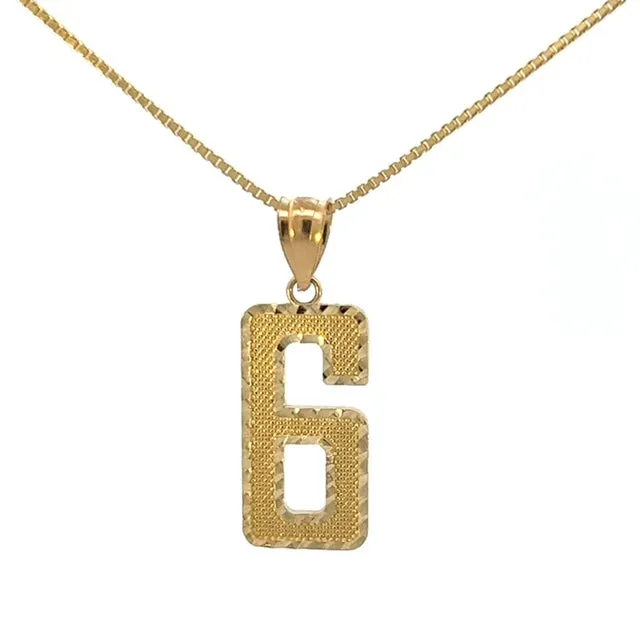 Numeric Gold Pendant - 10K Yellow Gold